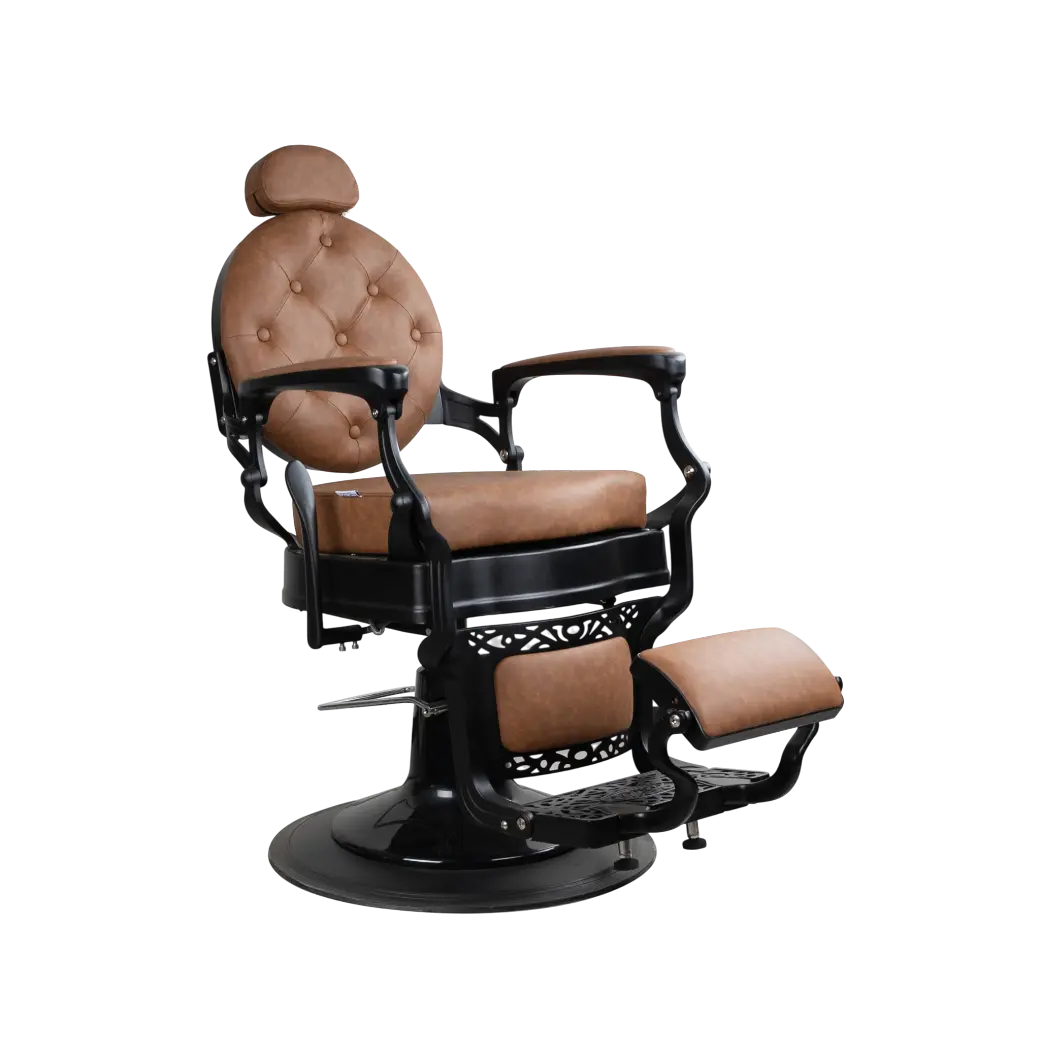 Barber Chair FR-58019-A3 | Black Matte | Dubai Tan (035)
