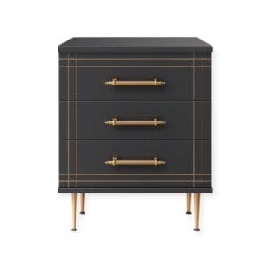 Cabinet K3 Anthracite TR | 3-Drawer Storage Unit with Gold Accents