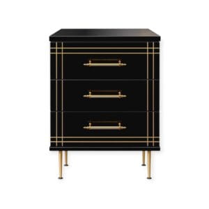 Cabinet K3 Black TR | 3-Drawer Storage Unit with Elegant Black Finish