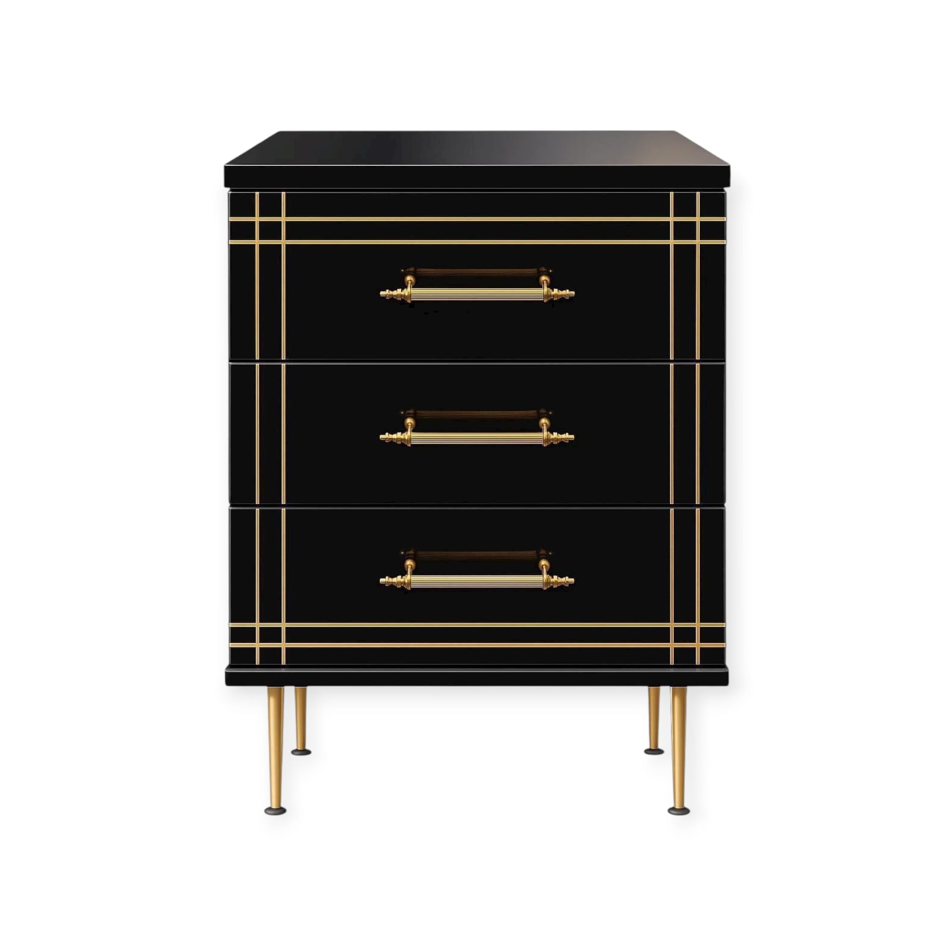 Cabinet K3 Black TR | 3-Drawer Storage Unit with Elegant Black Finish