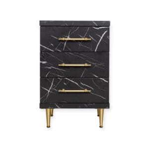 Cabinet ST-19 | 3-Drawer Storage Unit with Elegant Gold Accents | Colour 730