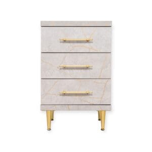 Cabinet ST-19 | 3-Drawer Storage Unit with Elegant Gold Accents | Colour 8034-1