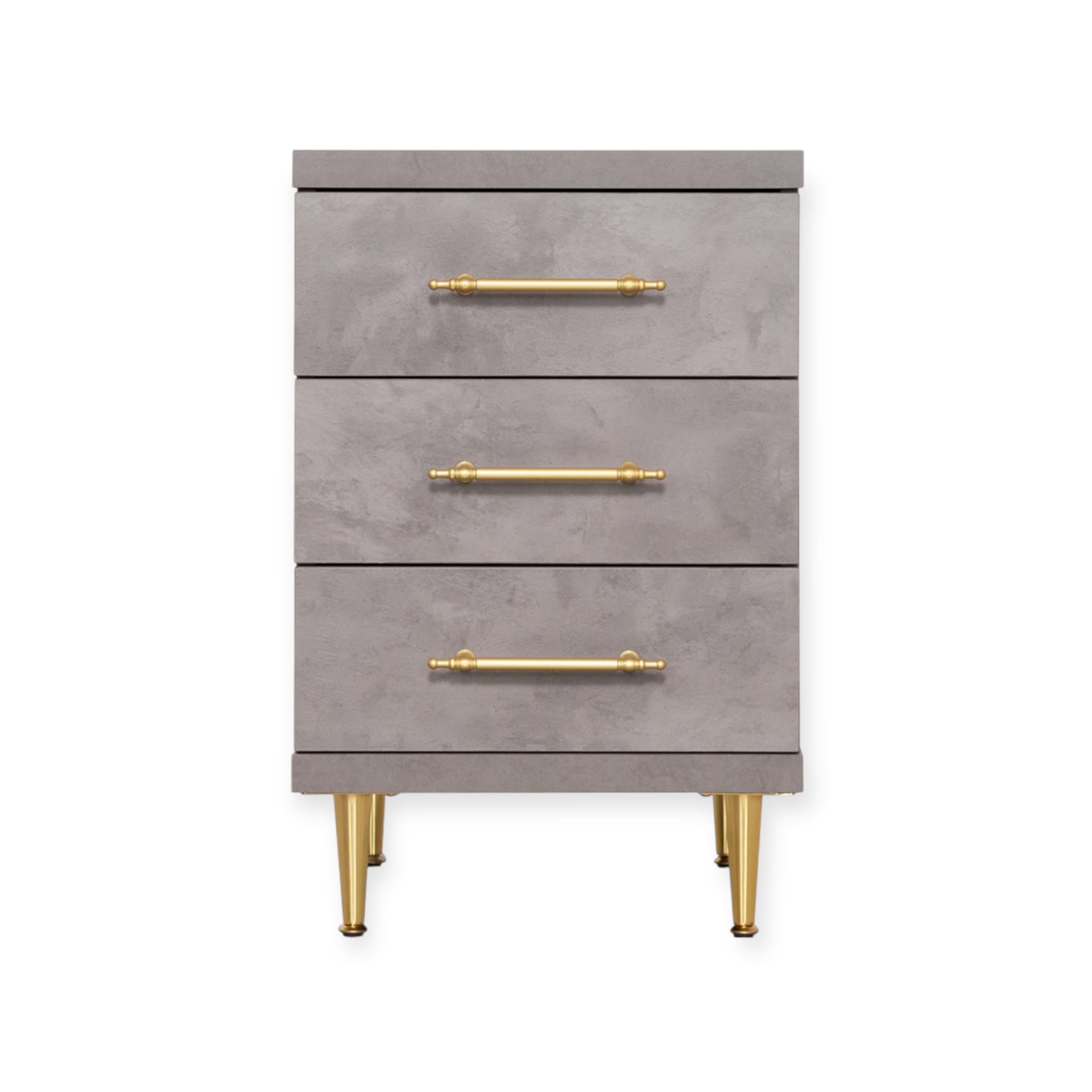 Cabinet ST-19 | 3-Drawer Storage Unit with Elegant Gold Accents | Colour 128-2