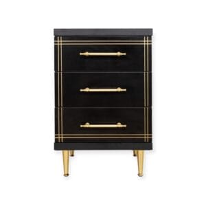 Cabinet ST-19 Black | 3-Drawer Storage Unit with Sleek Black Finish