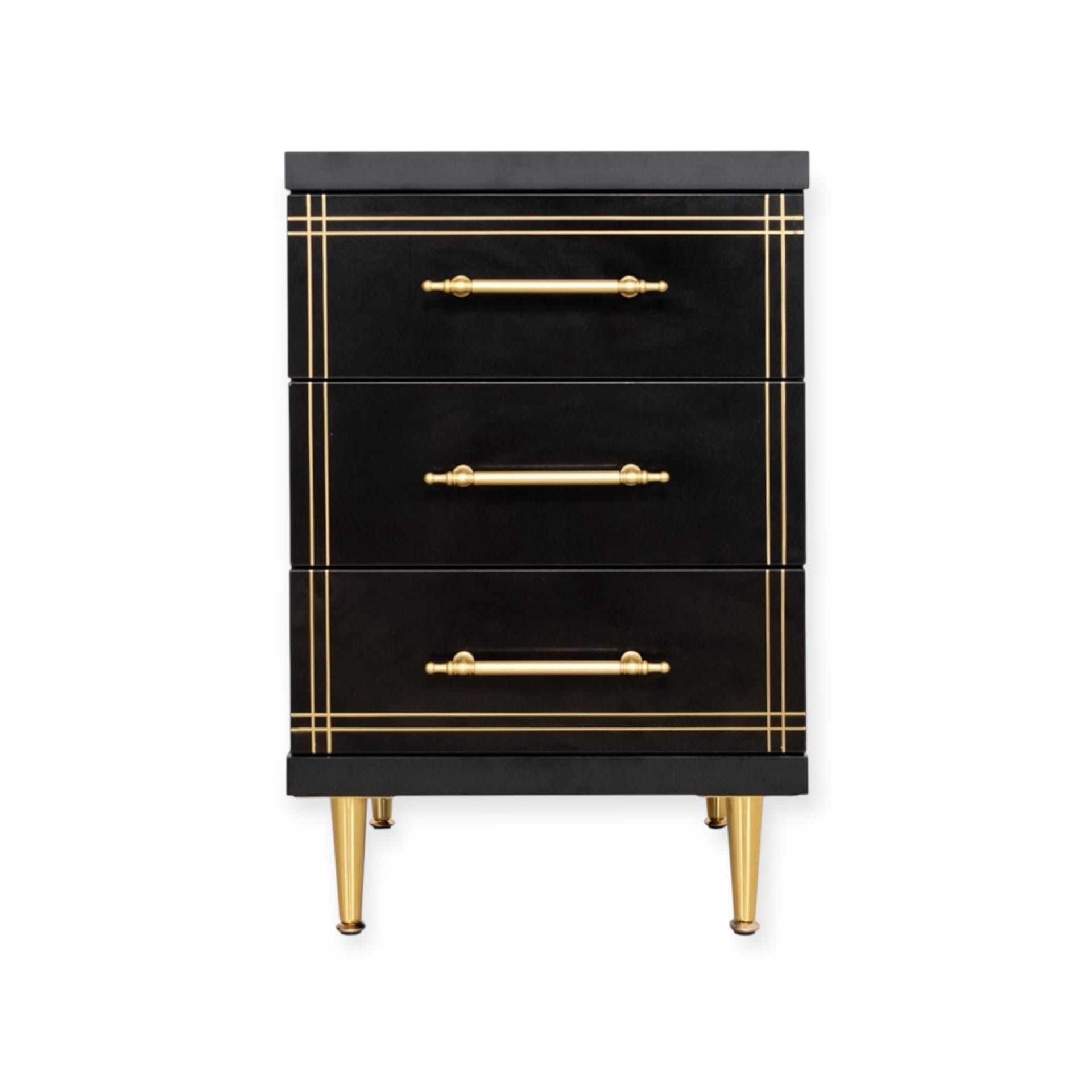 Cabinet ST-19 Black | 3-Drawer Storage Unit with Sleek Black Finish
