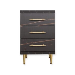 Cabinet ST-19 | Colour 8033-1 | 3-Drawer Storage Unit with Gold Accents