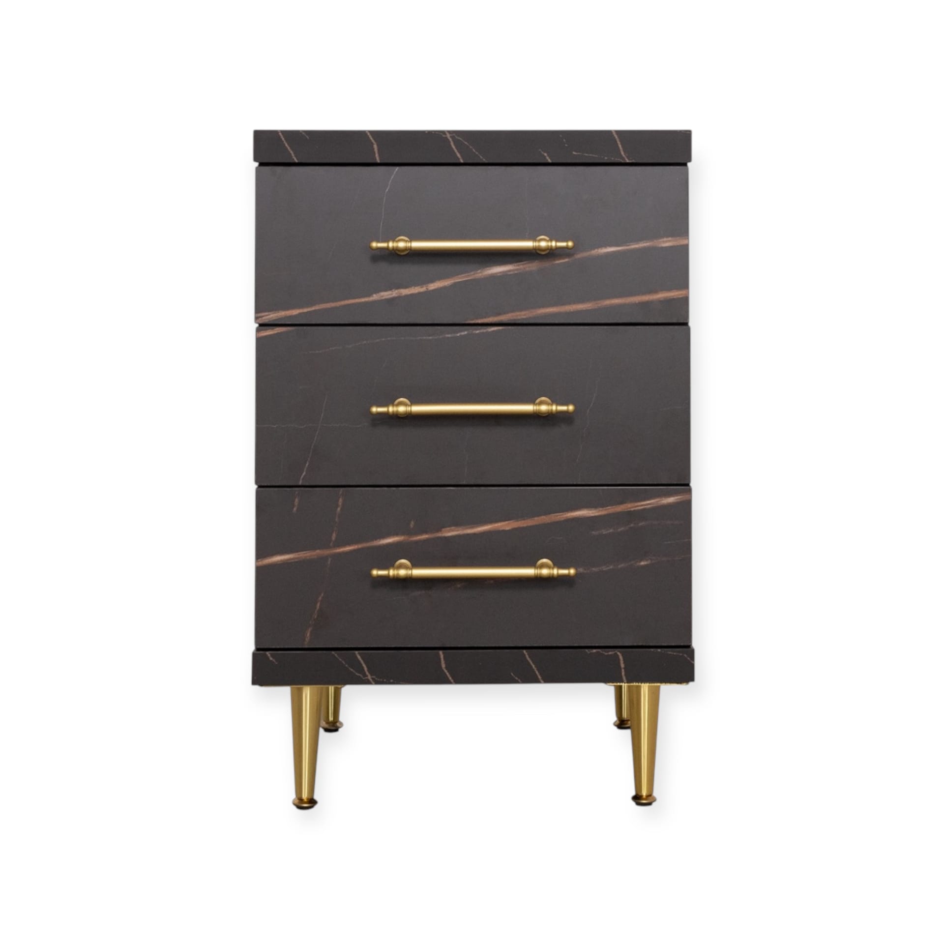 Cabinet ST-19 | Colour 8033-1 | 3-Drawer Storage Unit with Gold Accents