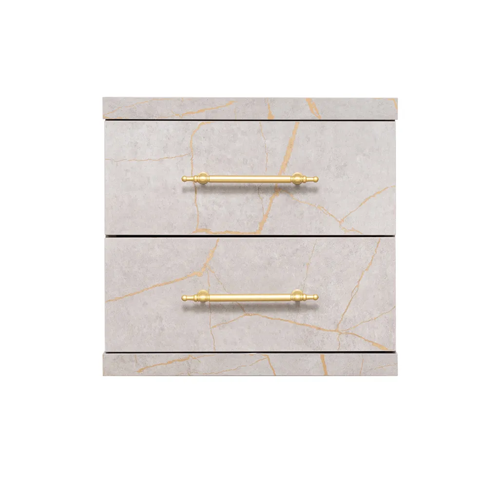 Cabinet ST-20 | Colour 8034-1 | 2-Drawer Storage Unit with Gold Accents