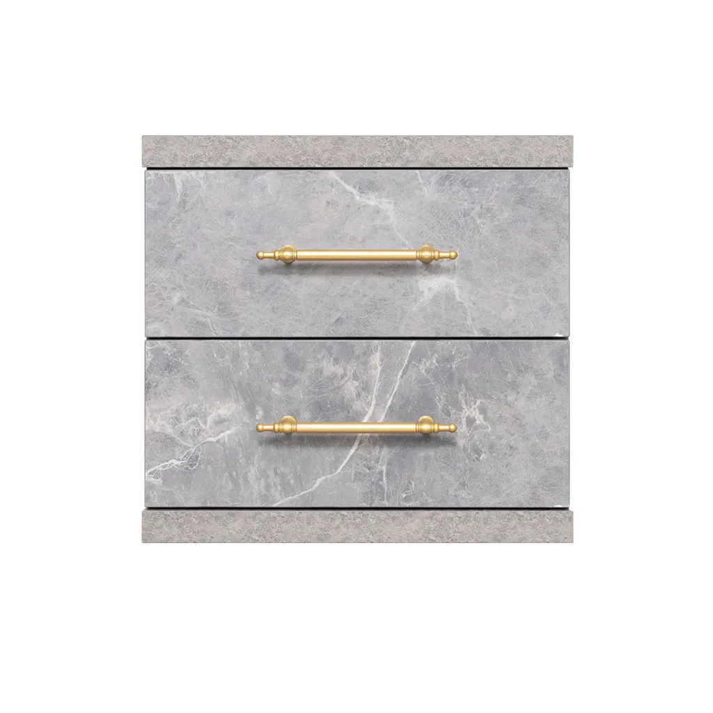 Cabinet ST-20 | Colour 8037-1 | 2-Drawer Storage Unit with Gold Accents