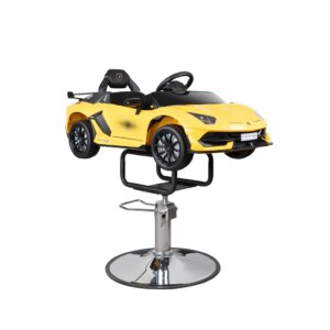 Children Barber Chair FR-33011-YL Madrid Yellow | Kids Salon Chair with Car Design