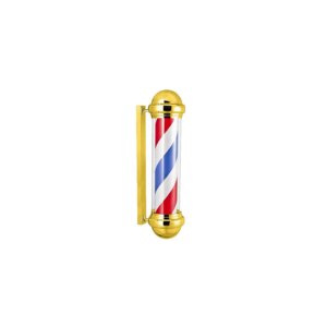 DITA Barber Pole Gold BP-04 98.5cm | LED Rotating Classic Barbershop Sign