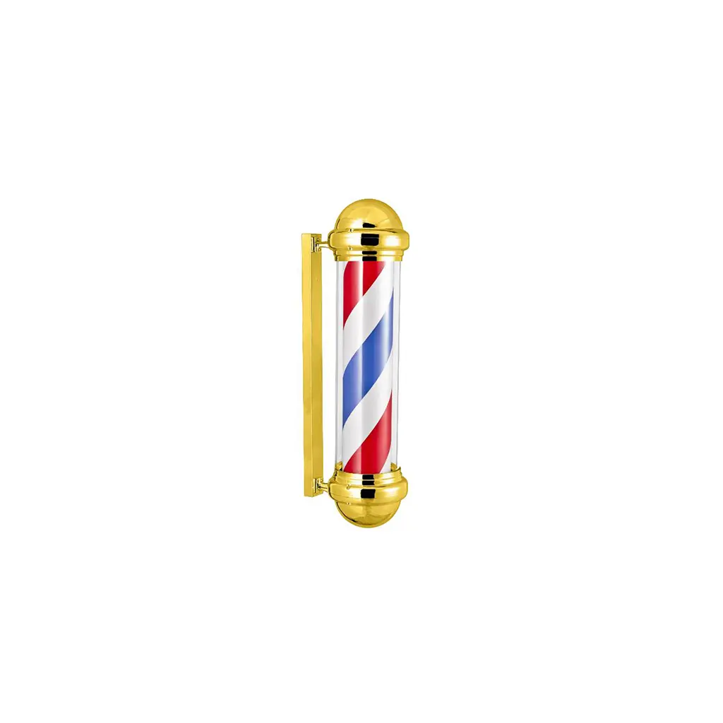 DITA Barber Pole Gold BP-05 128.5cm | LED Rotating Classic Barbershop Sign