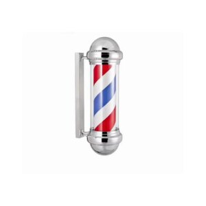 DITA Barber Pole Silver BP-04 98.5cm | LED Rotating Classic Barbershop Sign