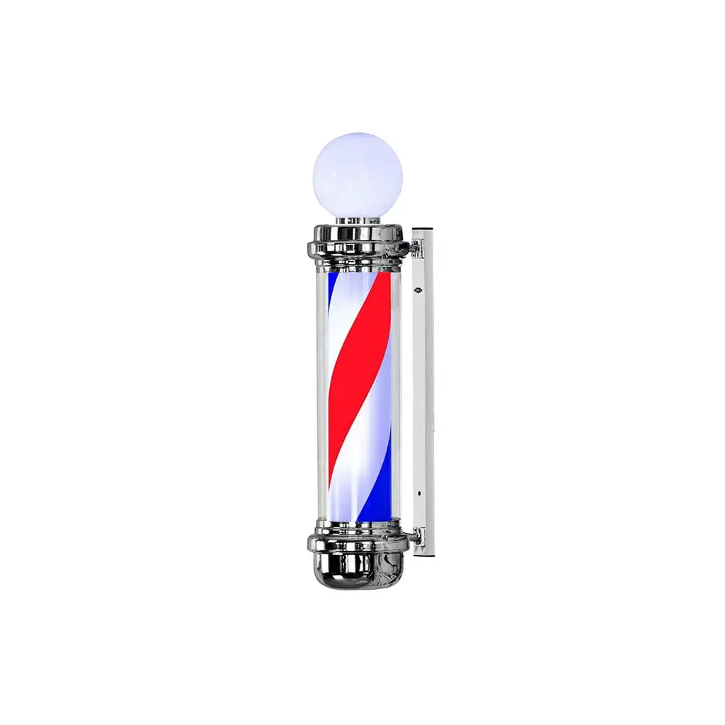 DITA Barber Pole Silver BP-09 170cm | LED Rotating Classic Barbershop Sign