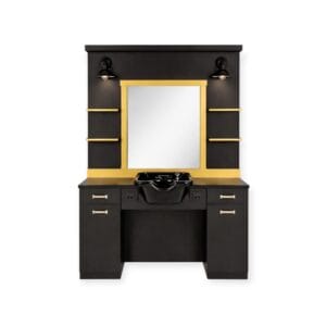 Mirror Station | MS-25-B | Black & Gold