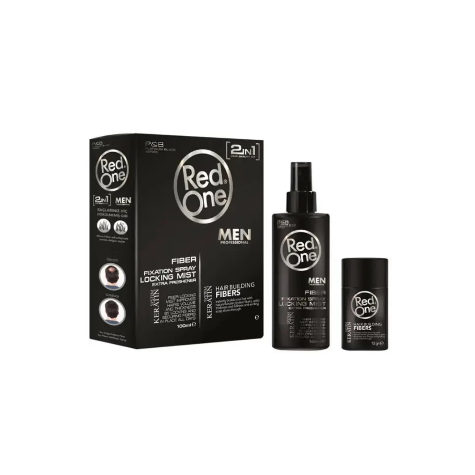 RedOne | Hair Fiber Topic Set | Dark Brown | 100ml + 12gr